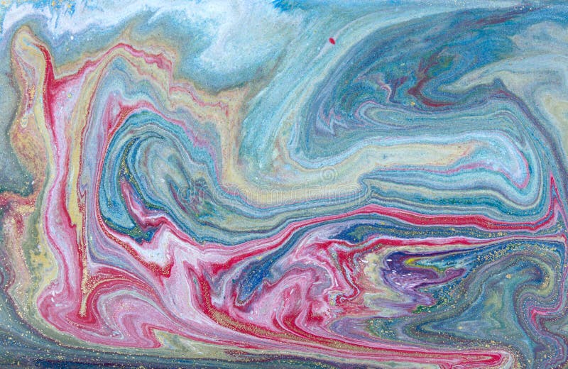 Μπλε χρυσό marbling σχέδιο Χρυσή μαρμάρινη υγρή σύσταση στοκ εικόνες με δικαίωμα ελεύθερης χρήσης